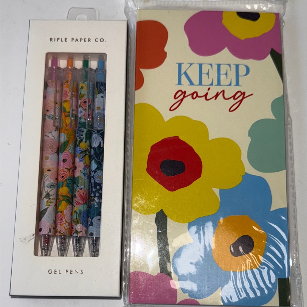 Rifle Paper Co. Colorful Floral Gel Pens and Notepad